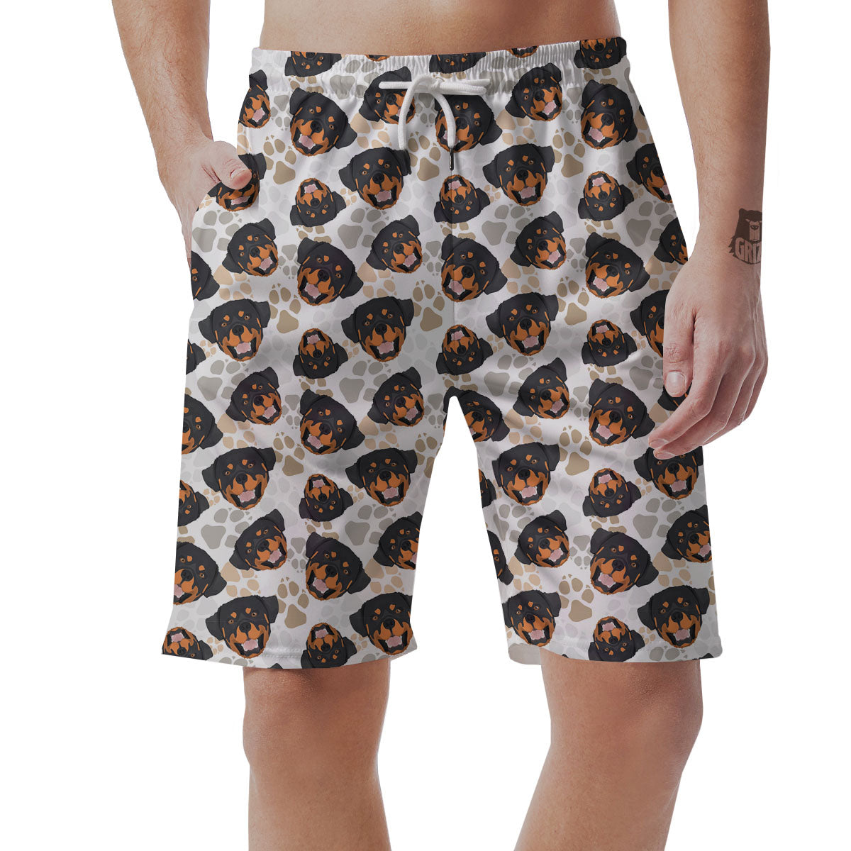 Rottweiler Print Pattern Men's Shorts-grizzshop