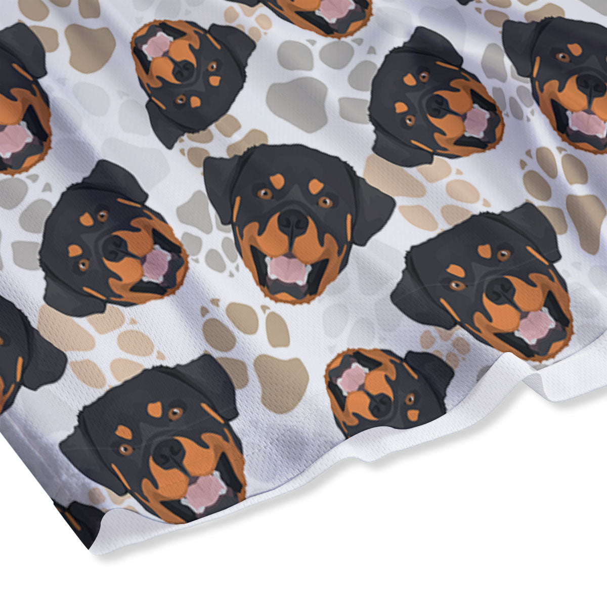 Rottweiler Print Pattern Mesh Shorts