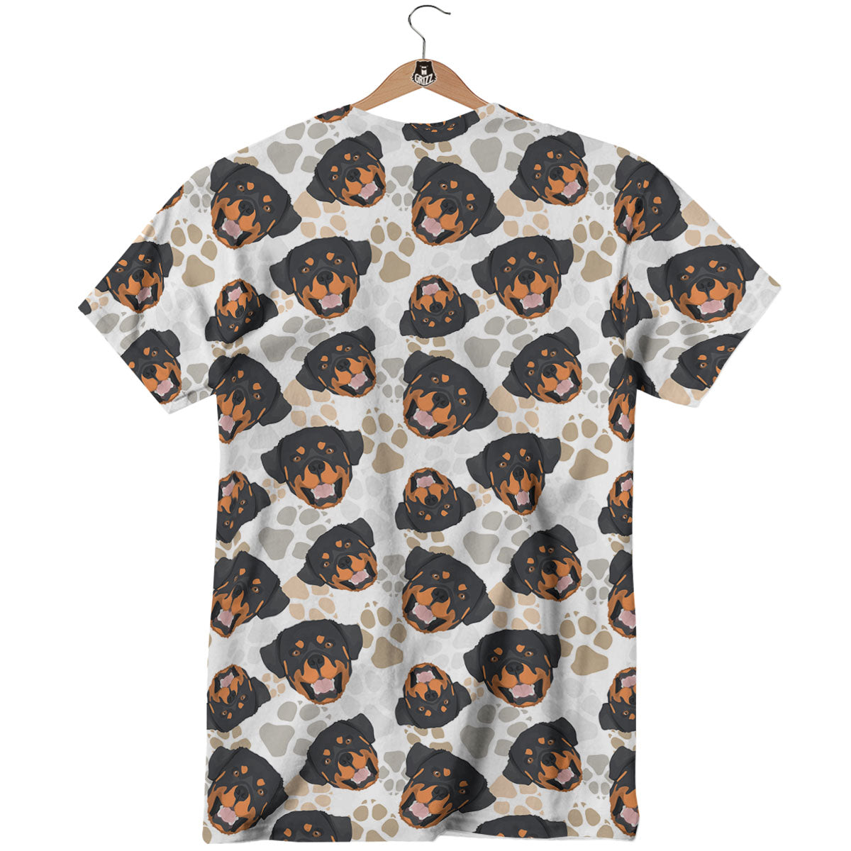 Rottweiler Print Pattern T-Shirt-grizzshop