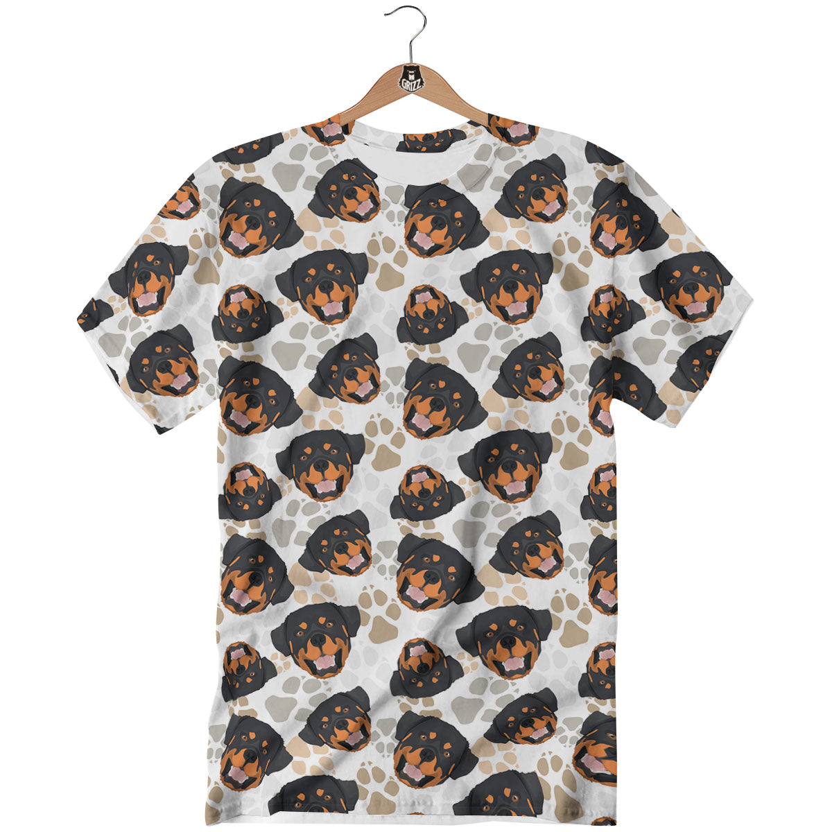 Rottweiler Print Pattern T-Shirt-grizzshop