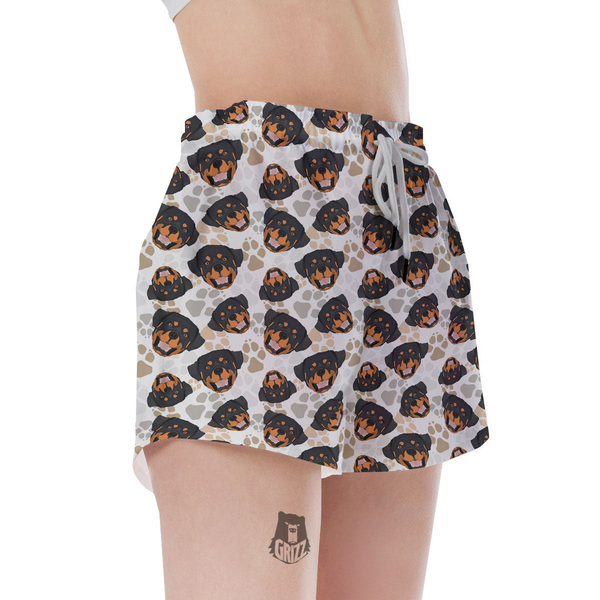 Rottweiler Print Pattern Women's Shorts-grizzshop