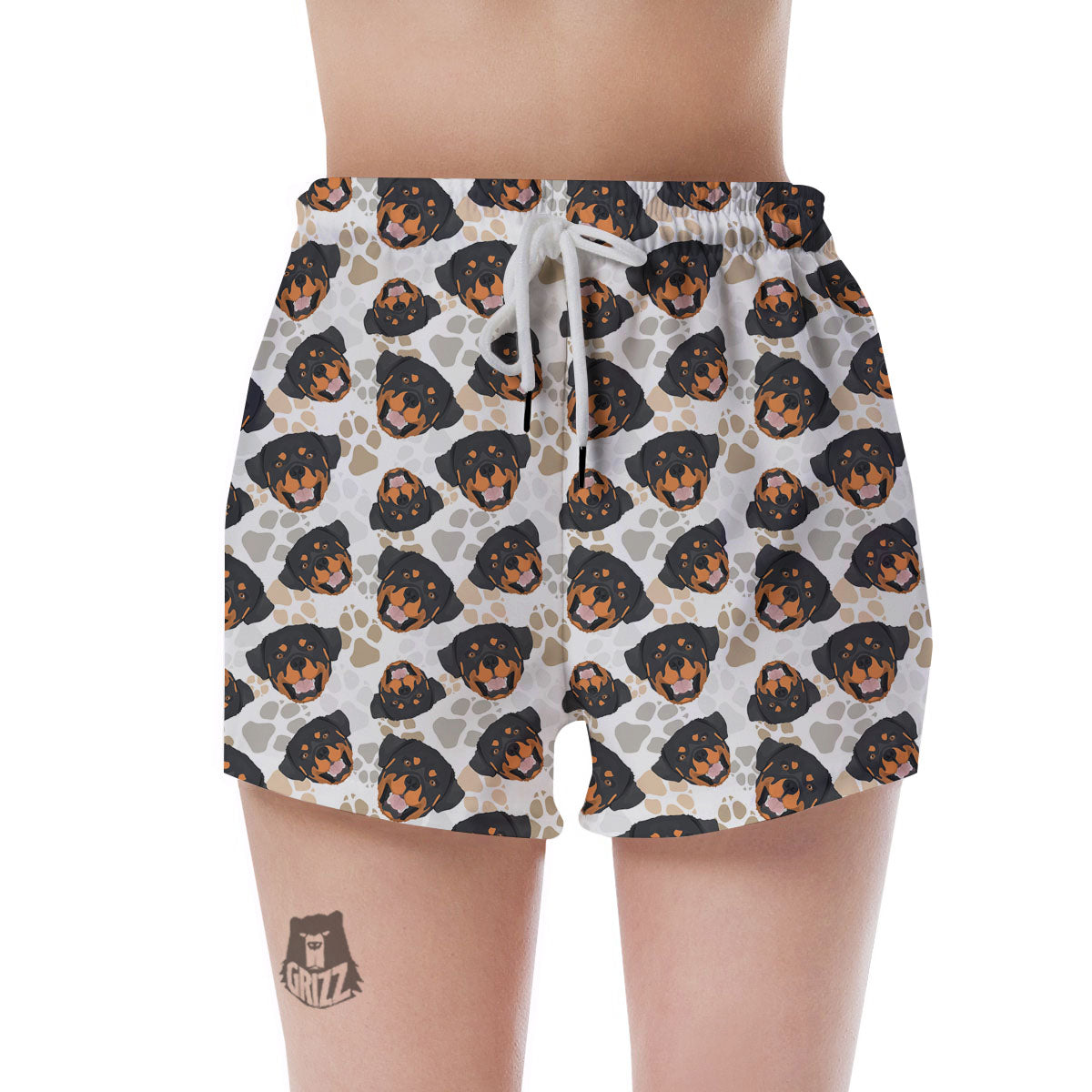 Rottweiler Print Pattern Women's Shorts-grizzshop