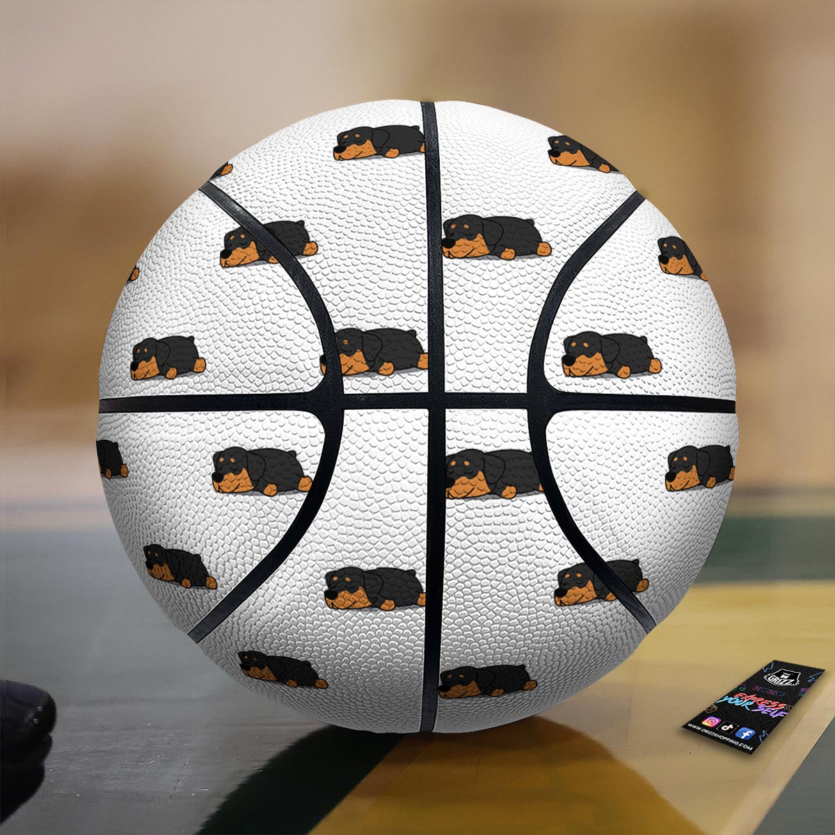 Rottweiler Sleeping Print Pattern Basketball-grizzshop