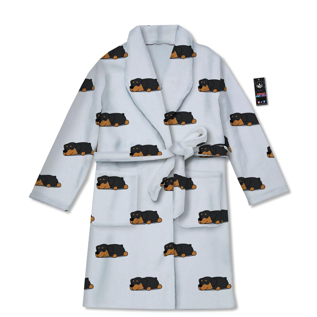 Rottweiler Sleeping Print Pattern Bathrobe-grizzshop