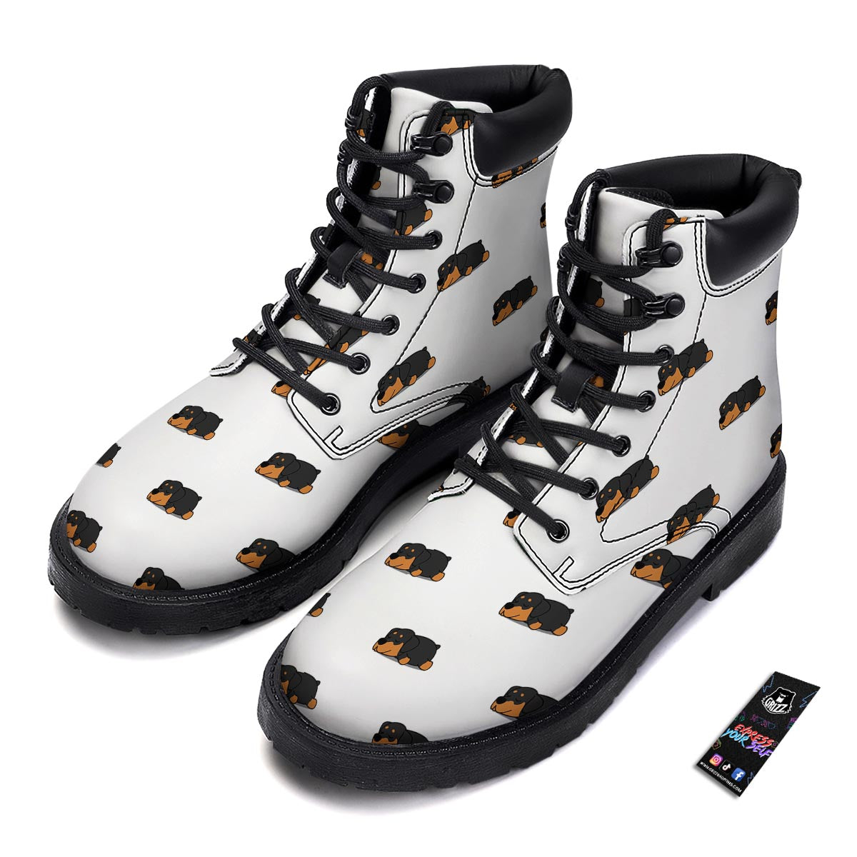 Rottweiler Sleeping Print Pattern Boots-grizzshop