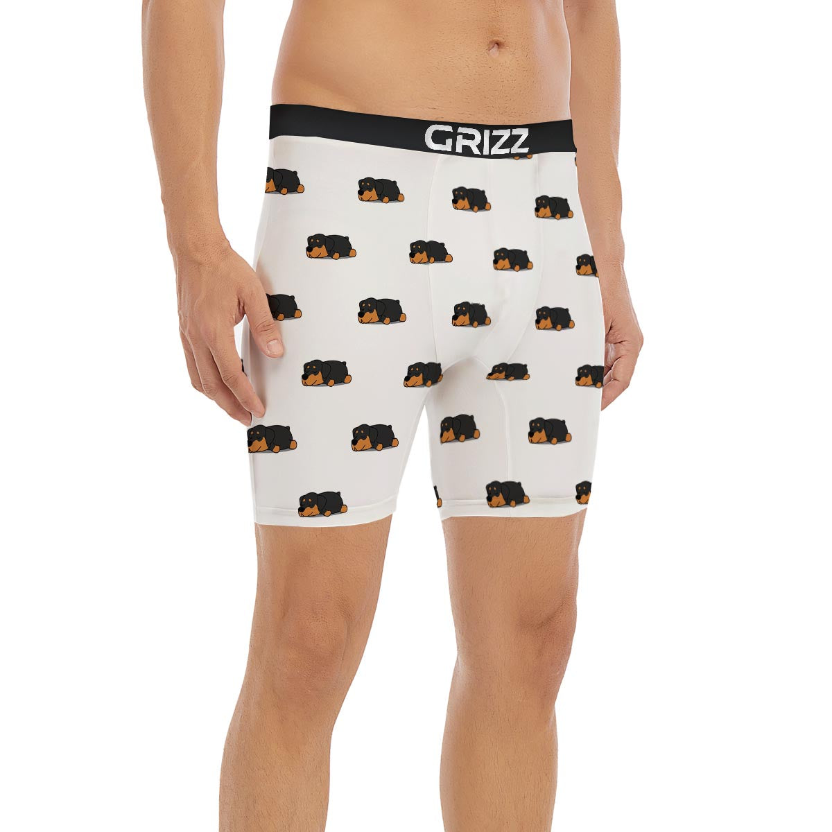Rottweiler Sleeping Print Pattern Boxer Briefs-grizzshop