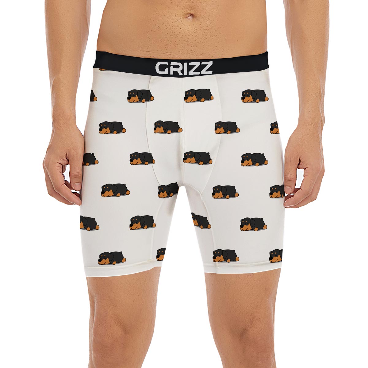 Rottweiler Sleeping Print Pattern Boxer Briefs-grizzshop