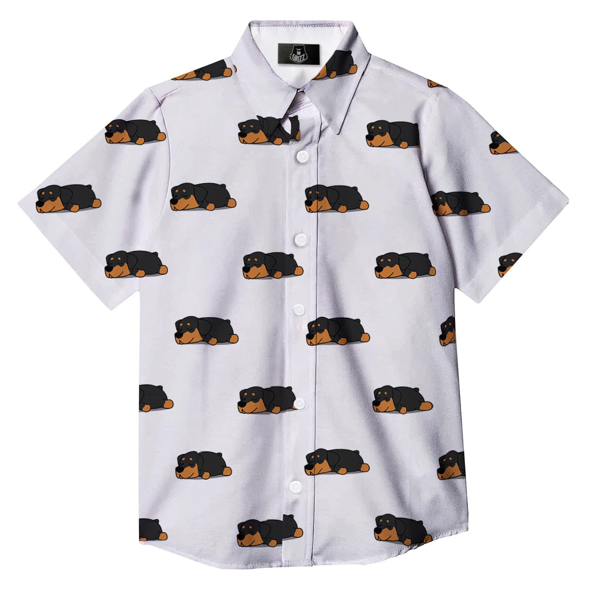 Rottweiler Sleeping Print Pattern Button Up Shirt-grizzshop