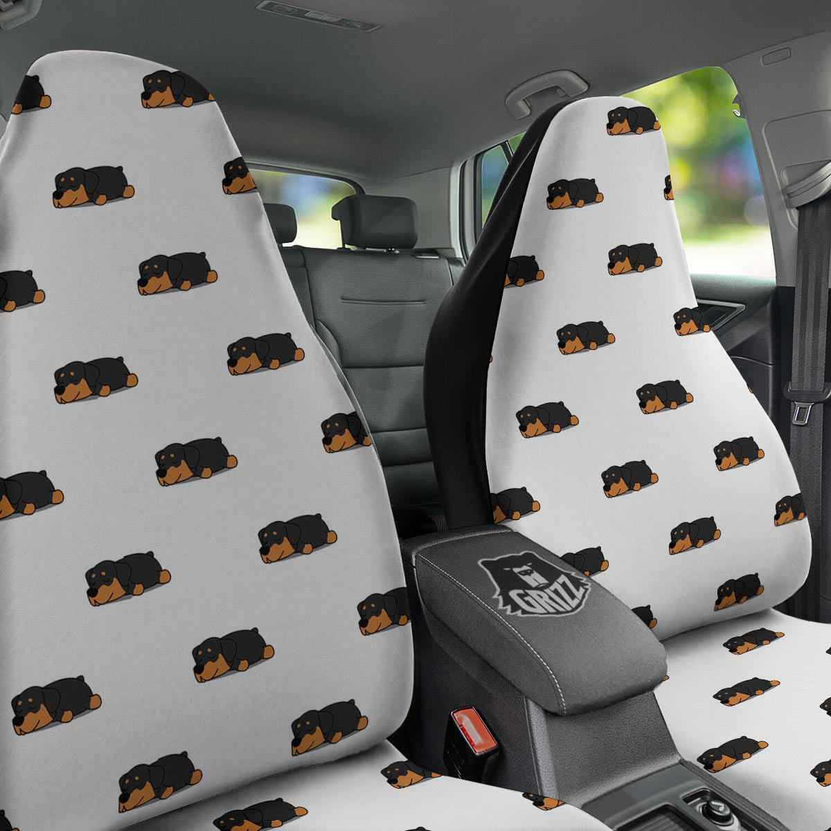 Rottweiler Sleeping Print Pattern Car Seat Covers-grizzshop