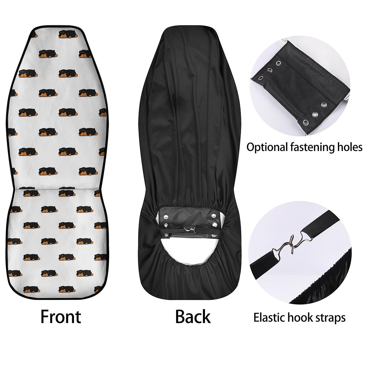 Rottweiler Sleeping Print Pattern Car Seat Covers-grizzshop