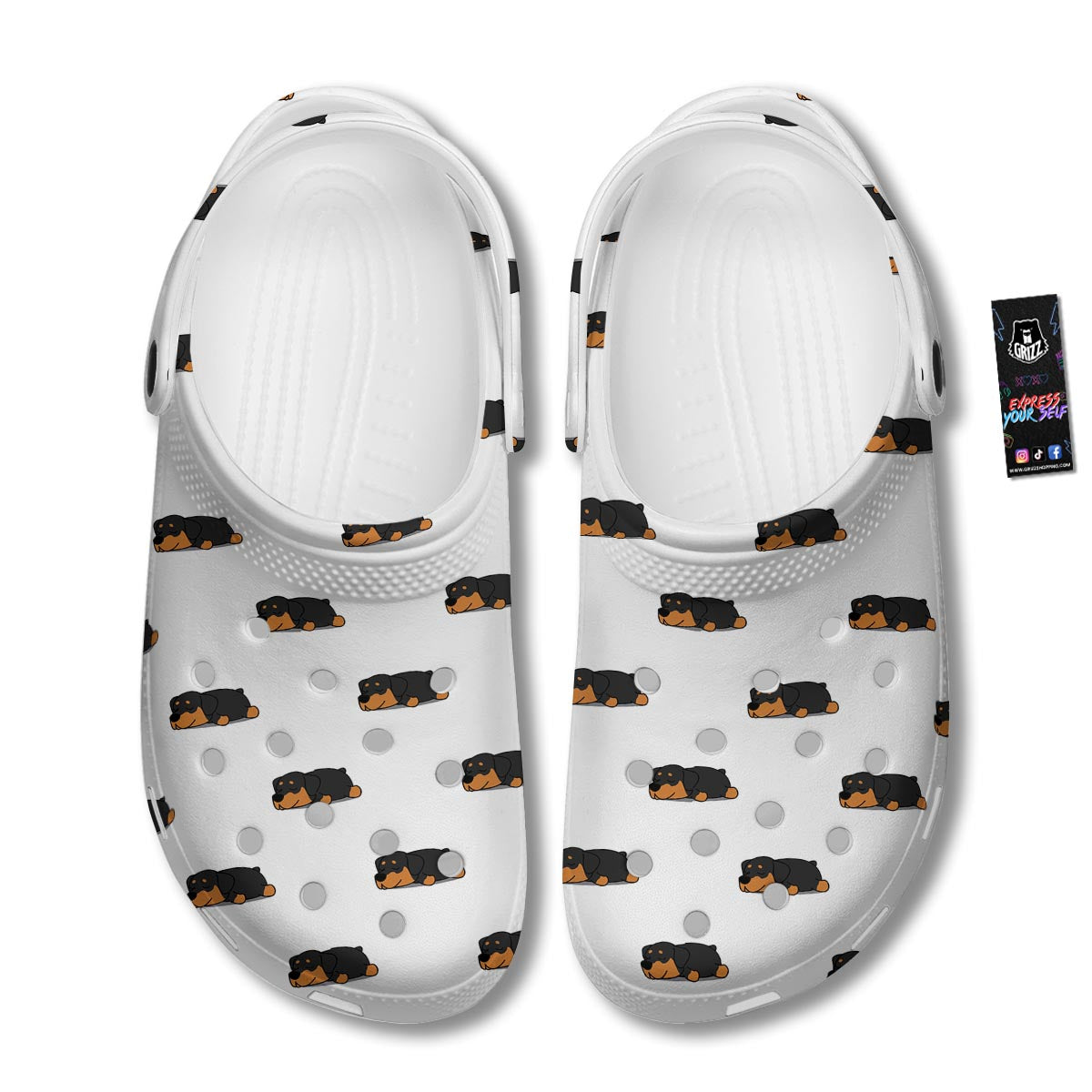 Rottweiler Sleeping Print Pattern Clog-grizzshop