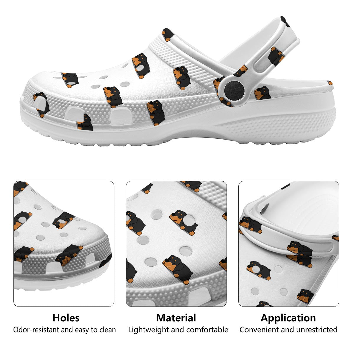 Rottweiler Sleeping Print Pattern Clog-grizzshop