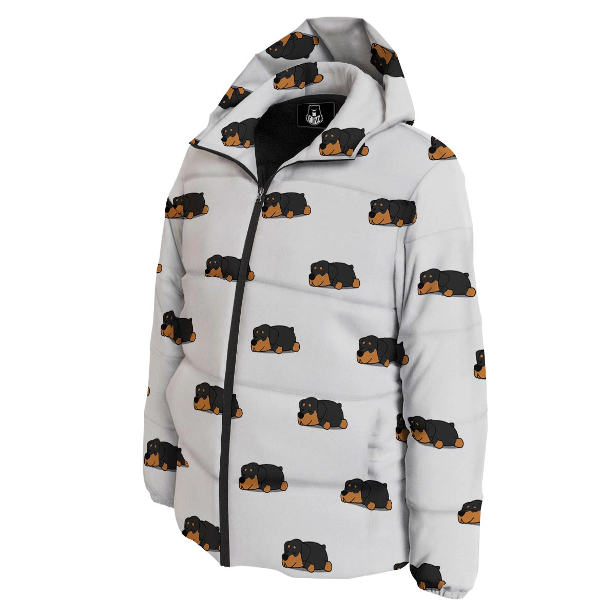 Rottweiler Sleeping Print Pattern Down Jacket-grizzshop