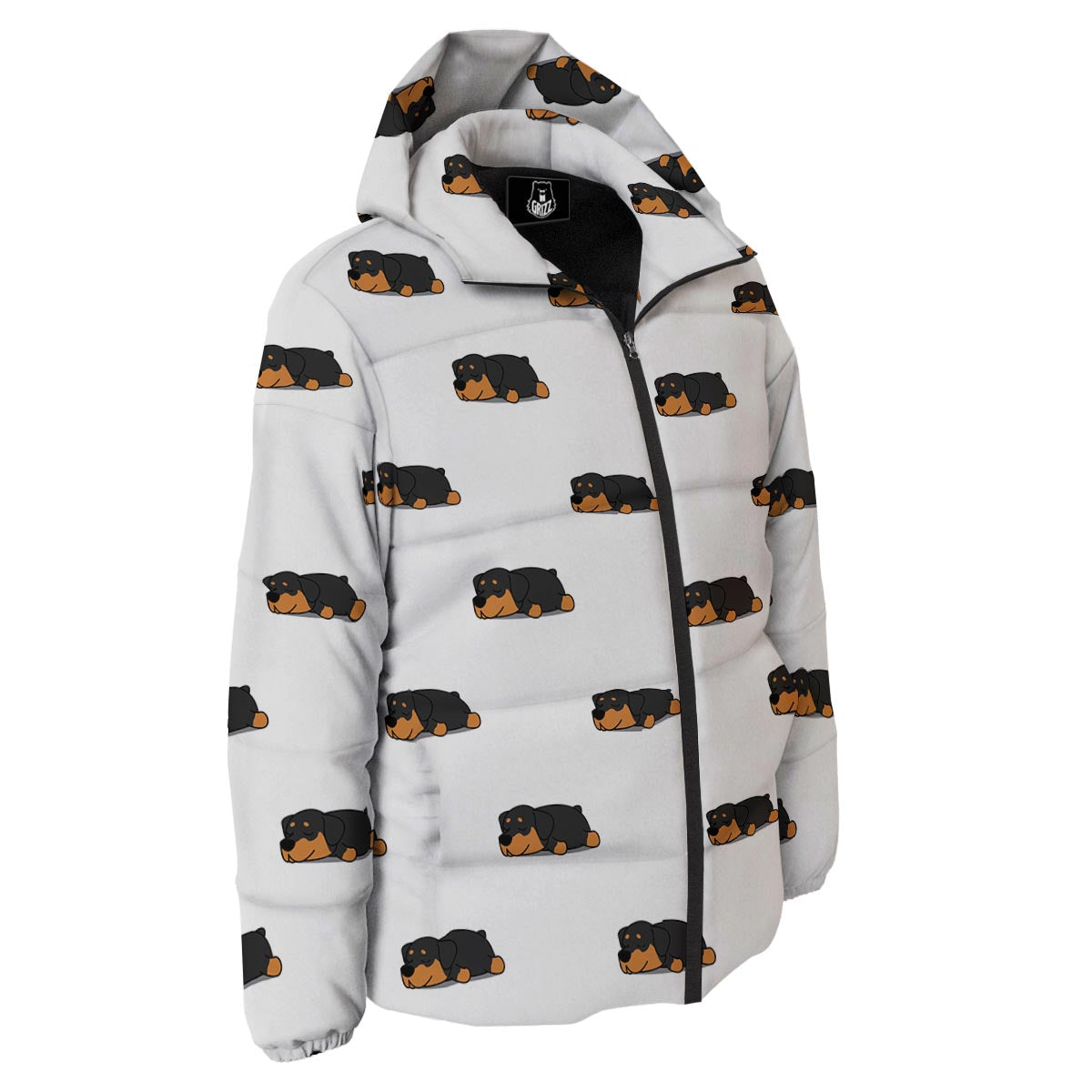 Rottweiler Sleeping Print Pattern Down Jacket-grizzshop