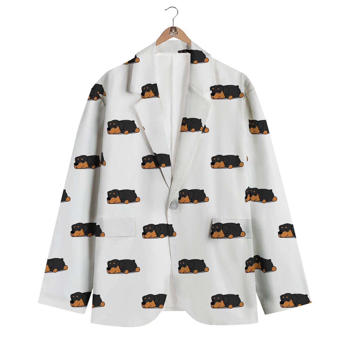 Rottweiler Sleeping Print Pattern Men's Blazer-grizzshop