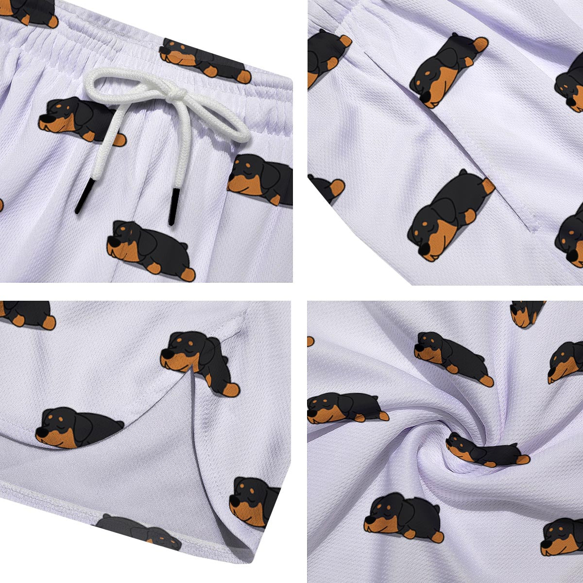 Rottweiler Sleeping Print Pattern Men's Running Shorts-grizzshop