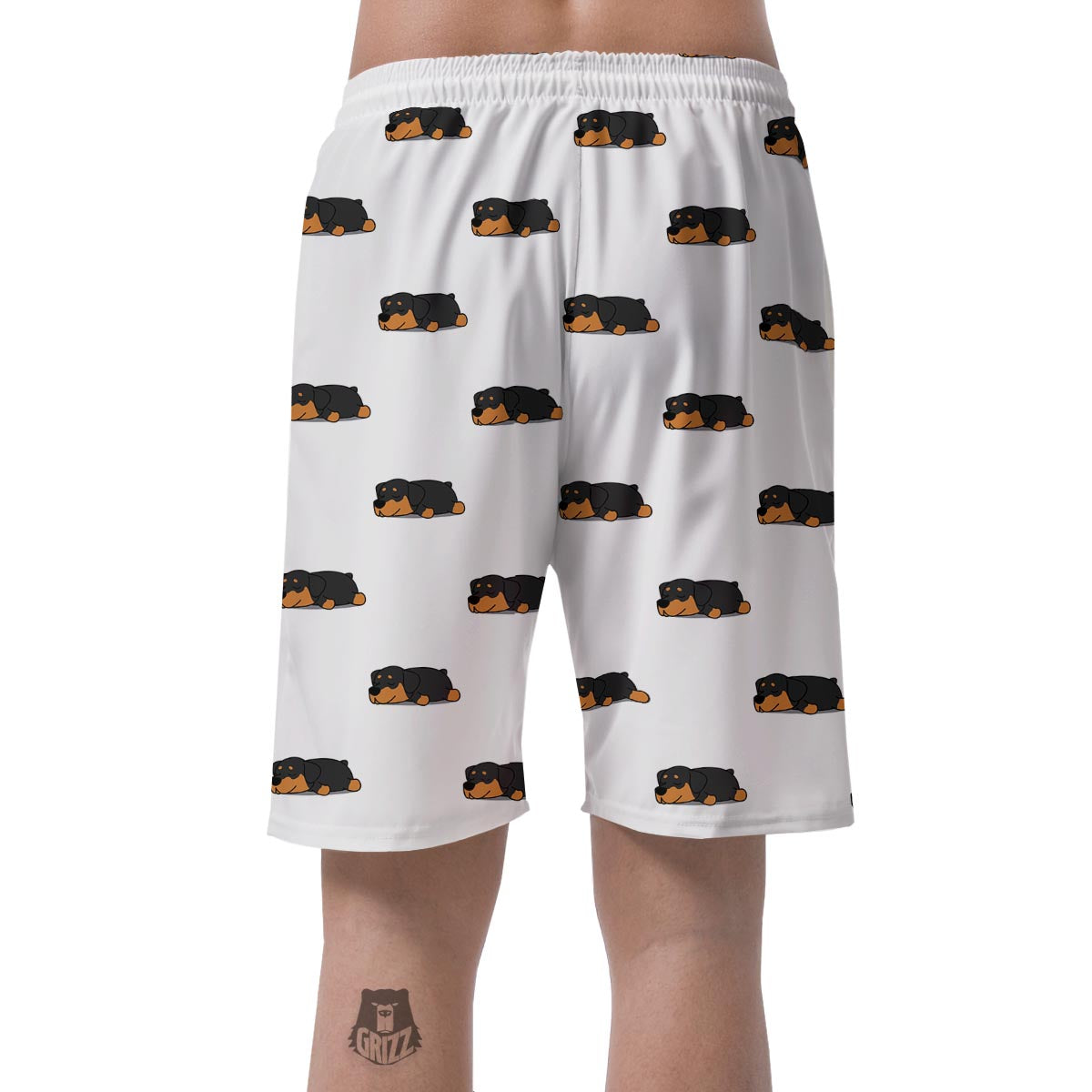 Rottweiler Sleeping Print Pattern Men's Shorts-grizzshop