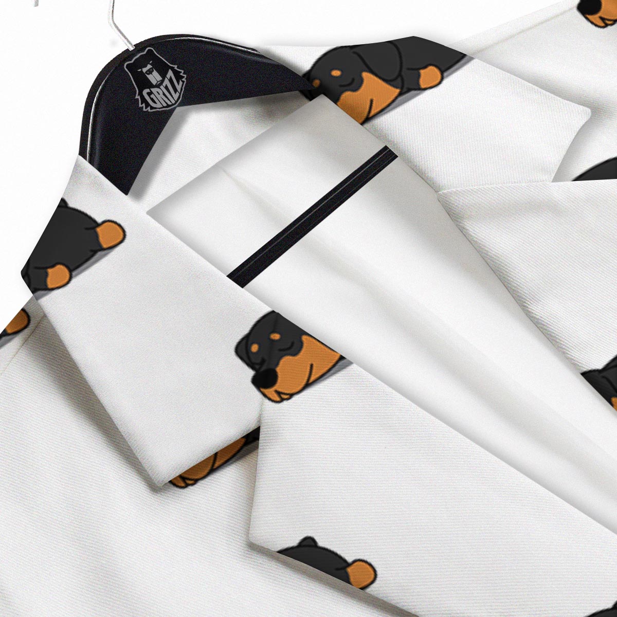 Rottweiler Sleeping Print Pattern Men's Sport Coat-grizzshop