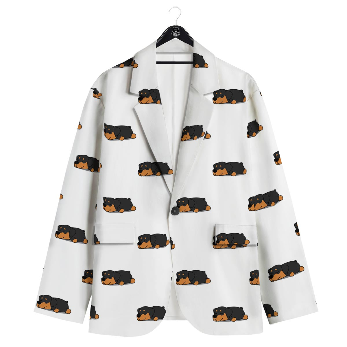 Rottweiler Sleeping Print Pattern Men's Sport Coat-grizzshop