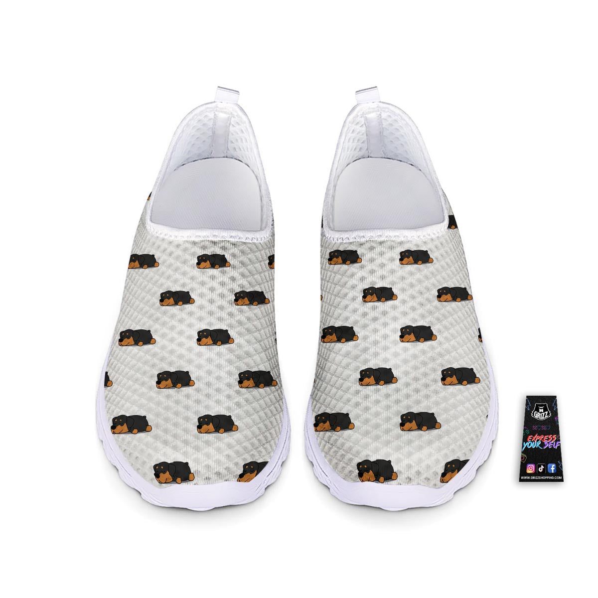 Rottweiler Sleeping Print Pattern Nurse Shoes-grizzshop