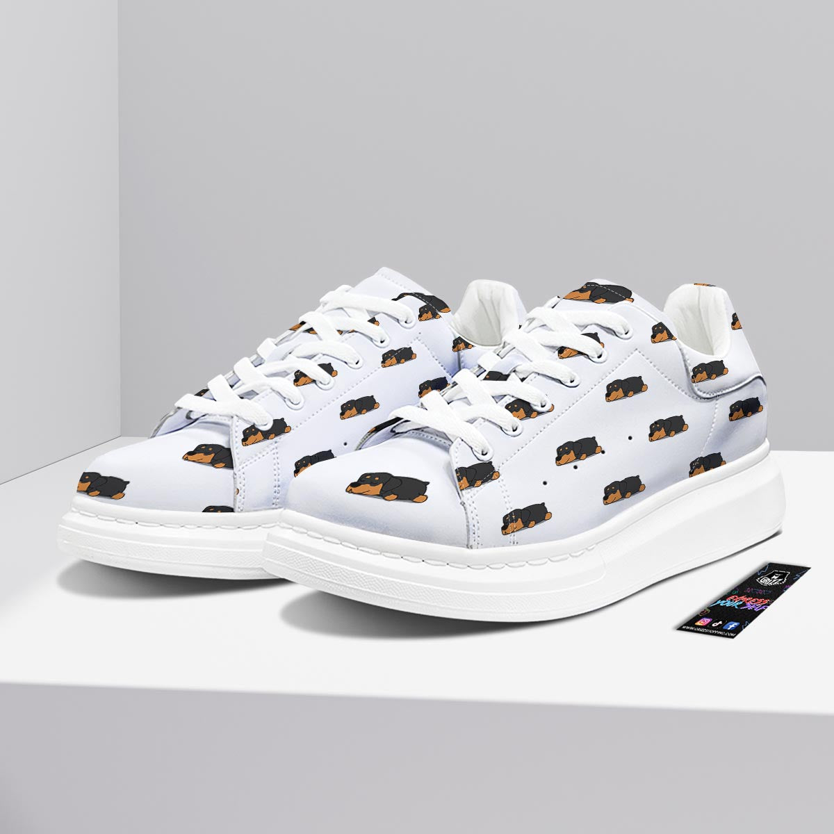 Rottweiler Sleeping Print Pattern Platform Shoes-grizzshop