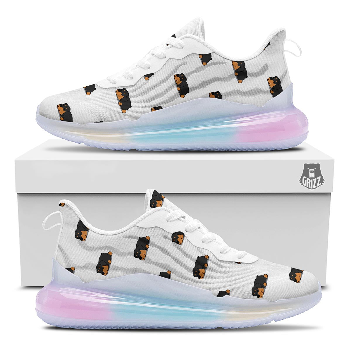 Rottweiler Sleeping Print Pattern Running Sneakers-grizzshop