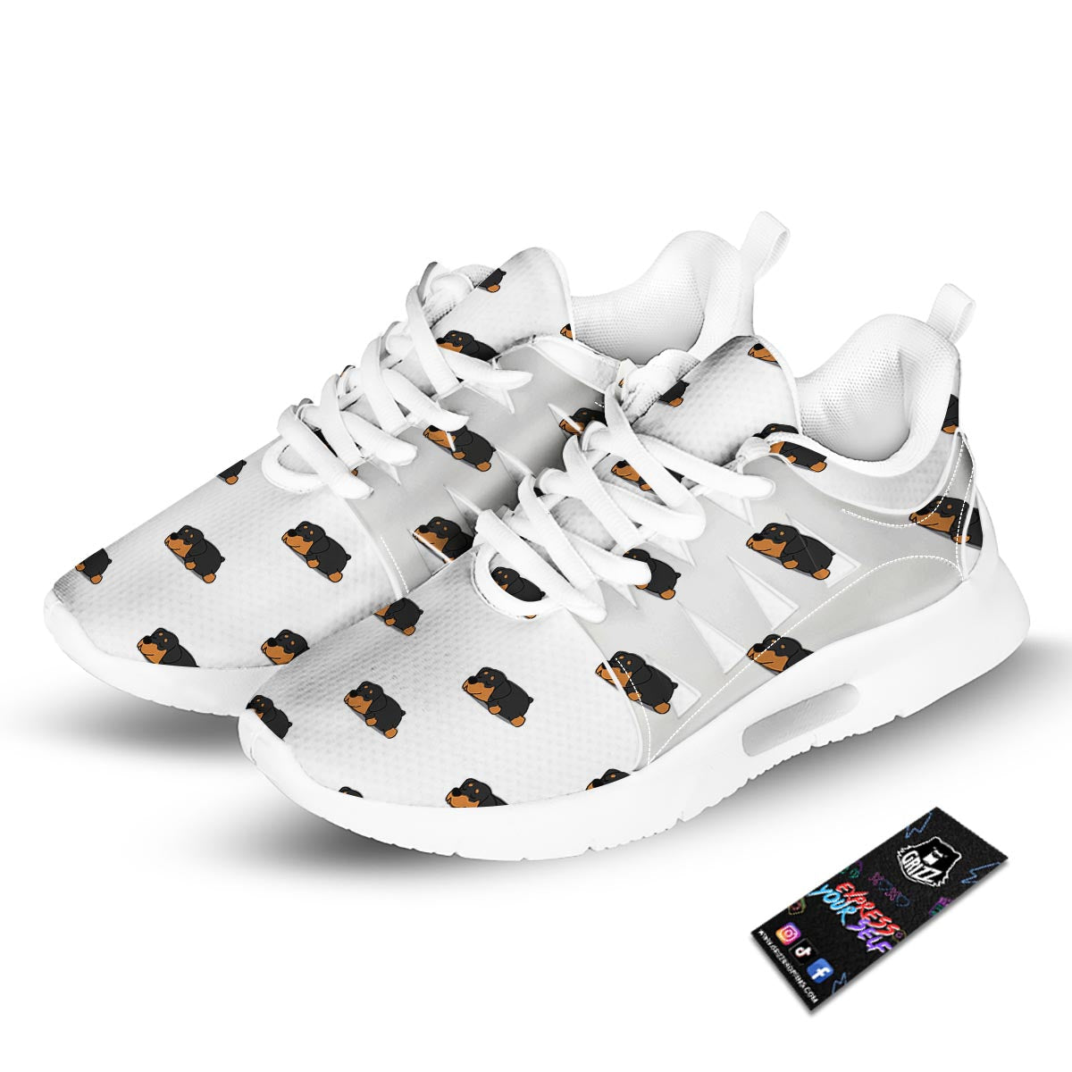 Rottweiler Sleeping Print Pattern Tennis Shoes-grizzshop
