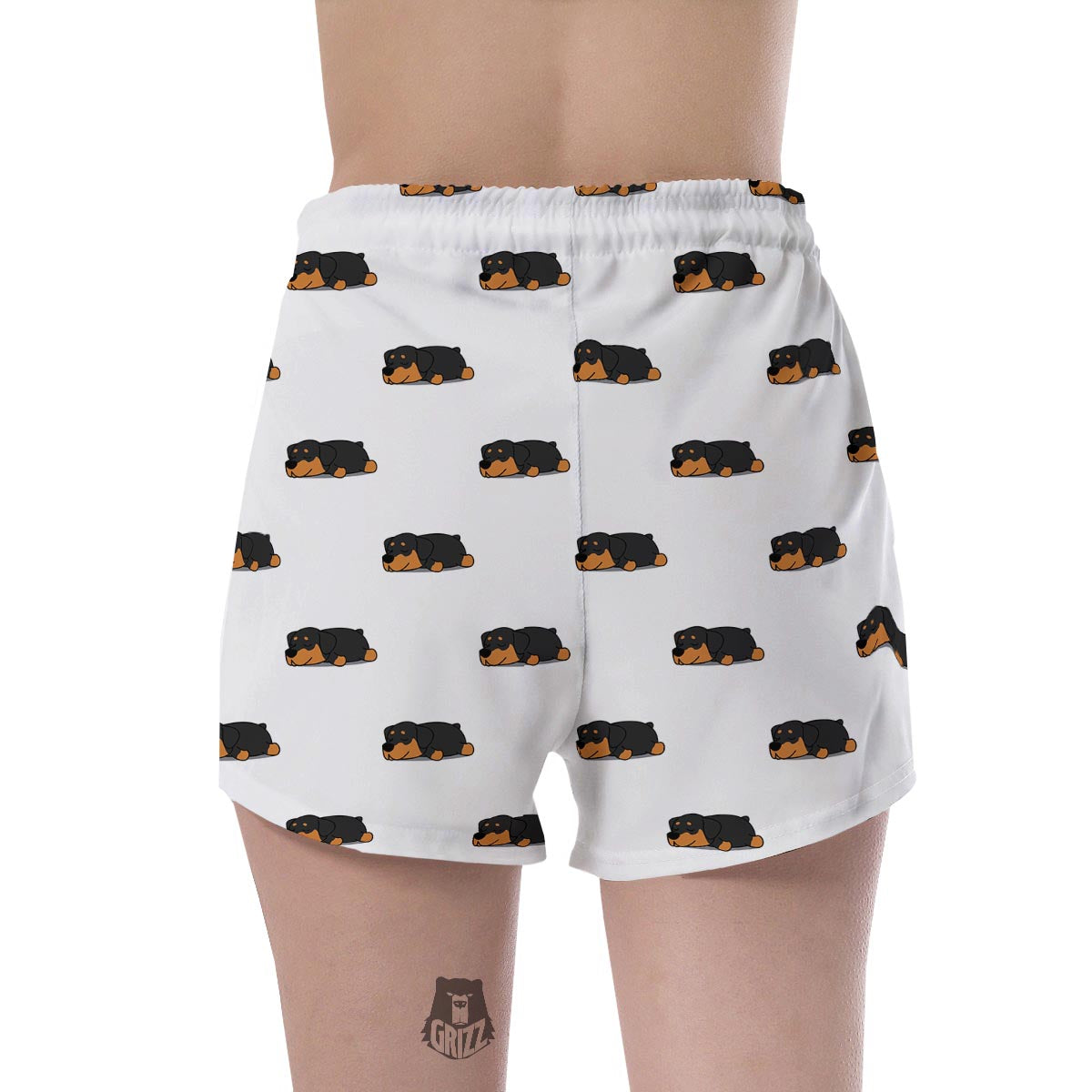 Rottweiler Sleeping Print Pattern Women's Shorts-grizzshop
