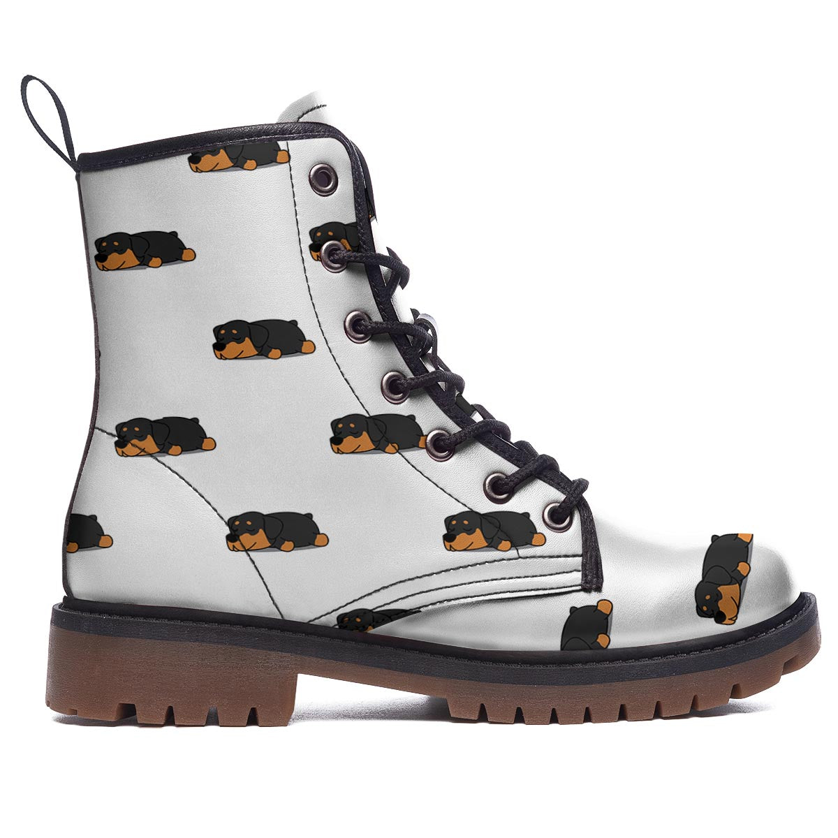 Rottweiler Sleeping Print Pattern Work Boots-grizzshop