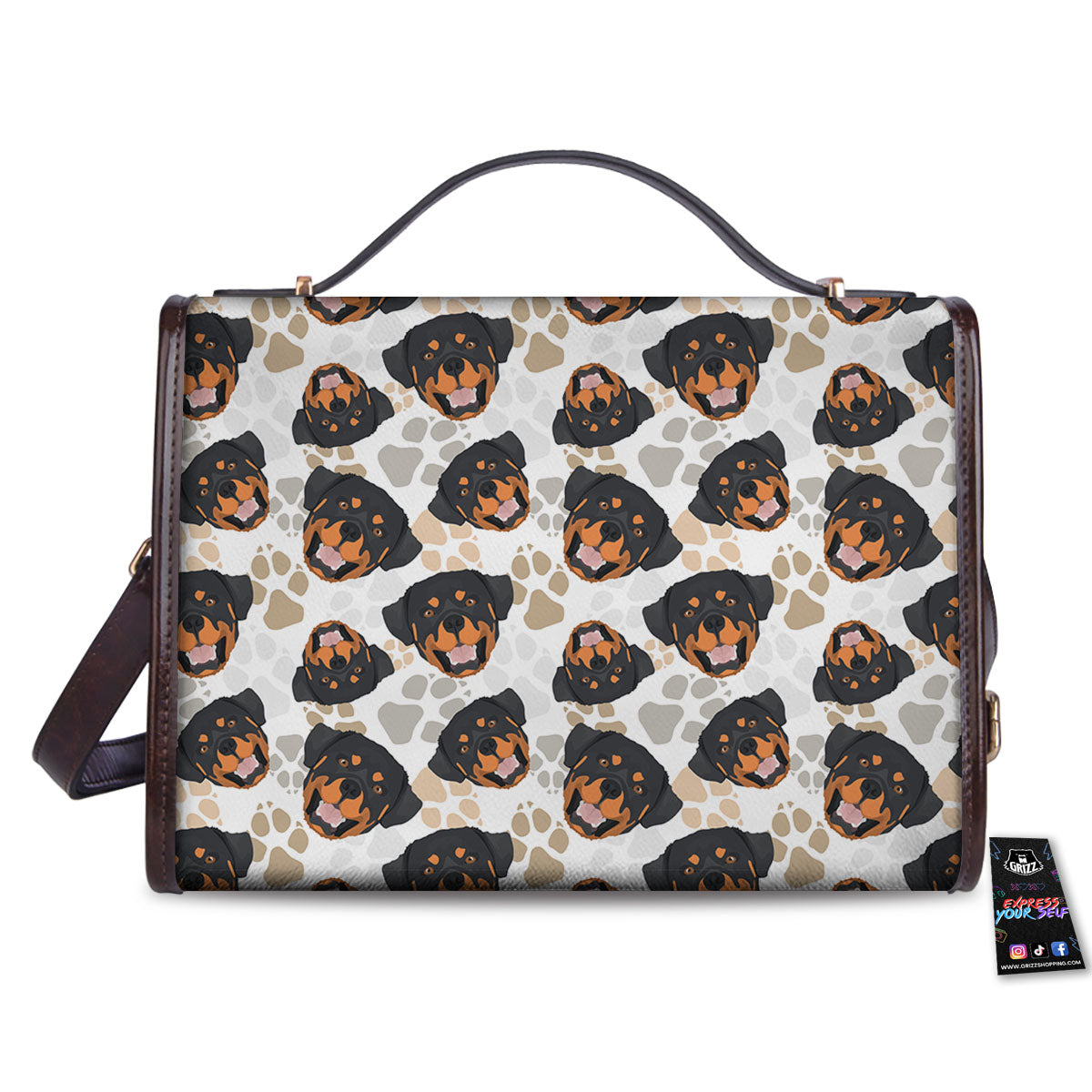 Rottweiler Print Pattern Women's Satchel Bag