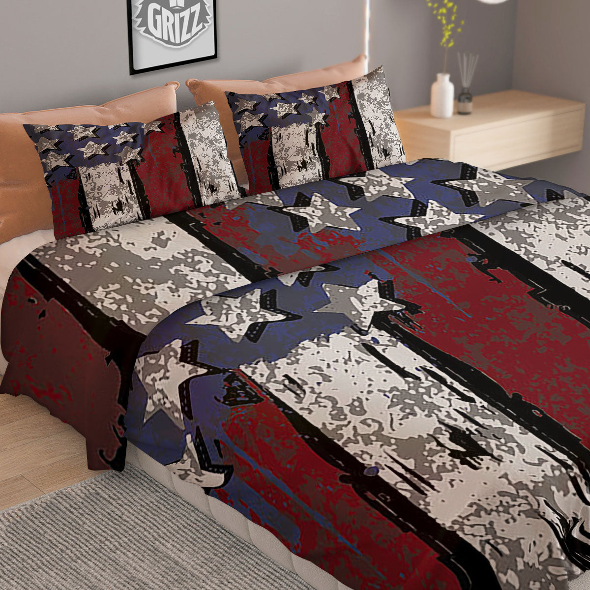 Scottish Stewart Tartan Print Pattern Duvet Cover Bedding Set