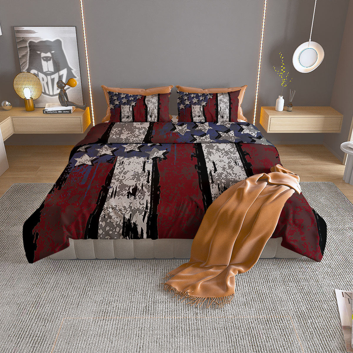 Scottish Stewart Tartan Print Pattern Duvet Cover Bedding Set