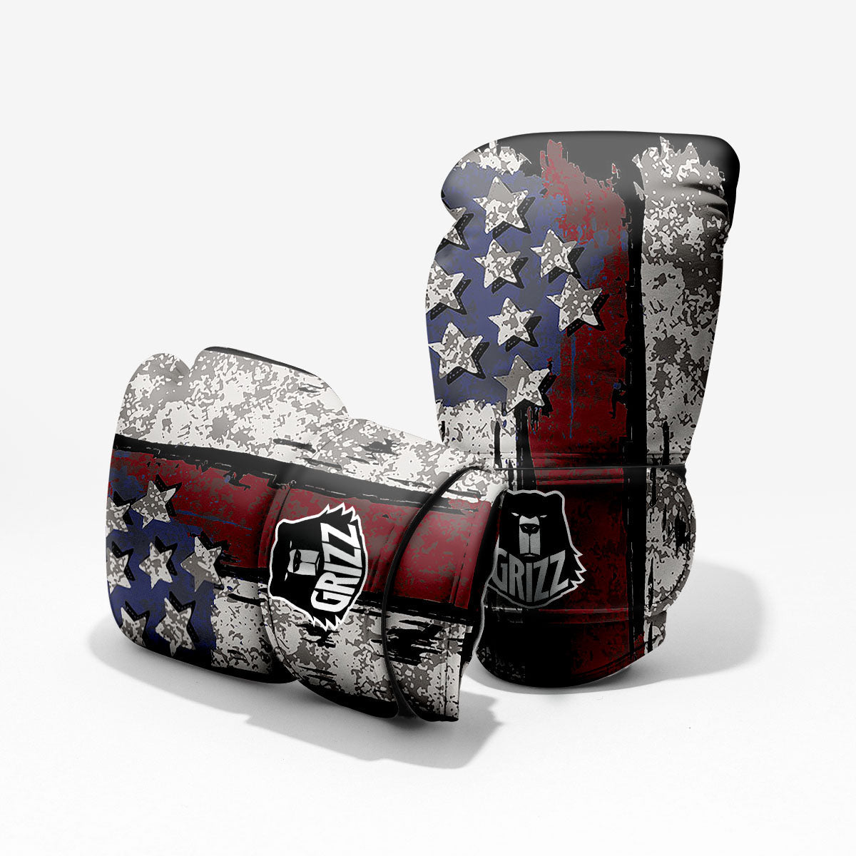 Rough American Flag Print Pro Boxing Glove