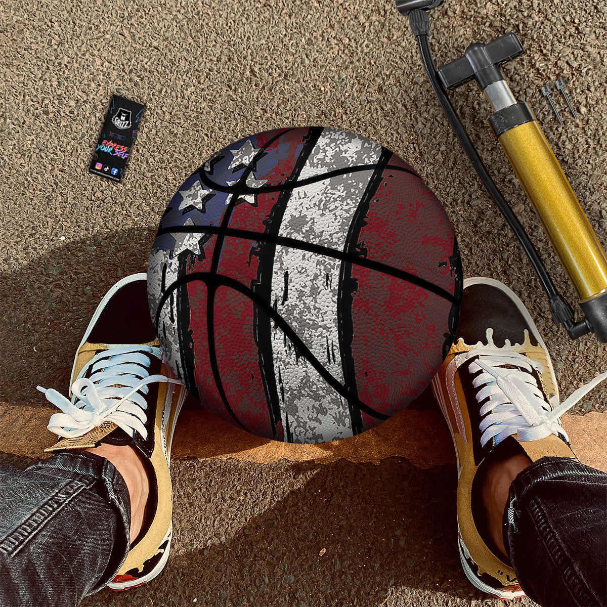 Scratch Marble White Gold Print Pattern Basketball