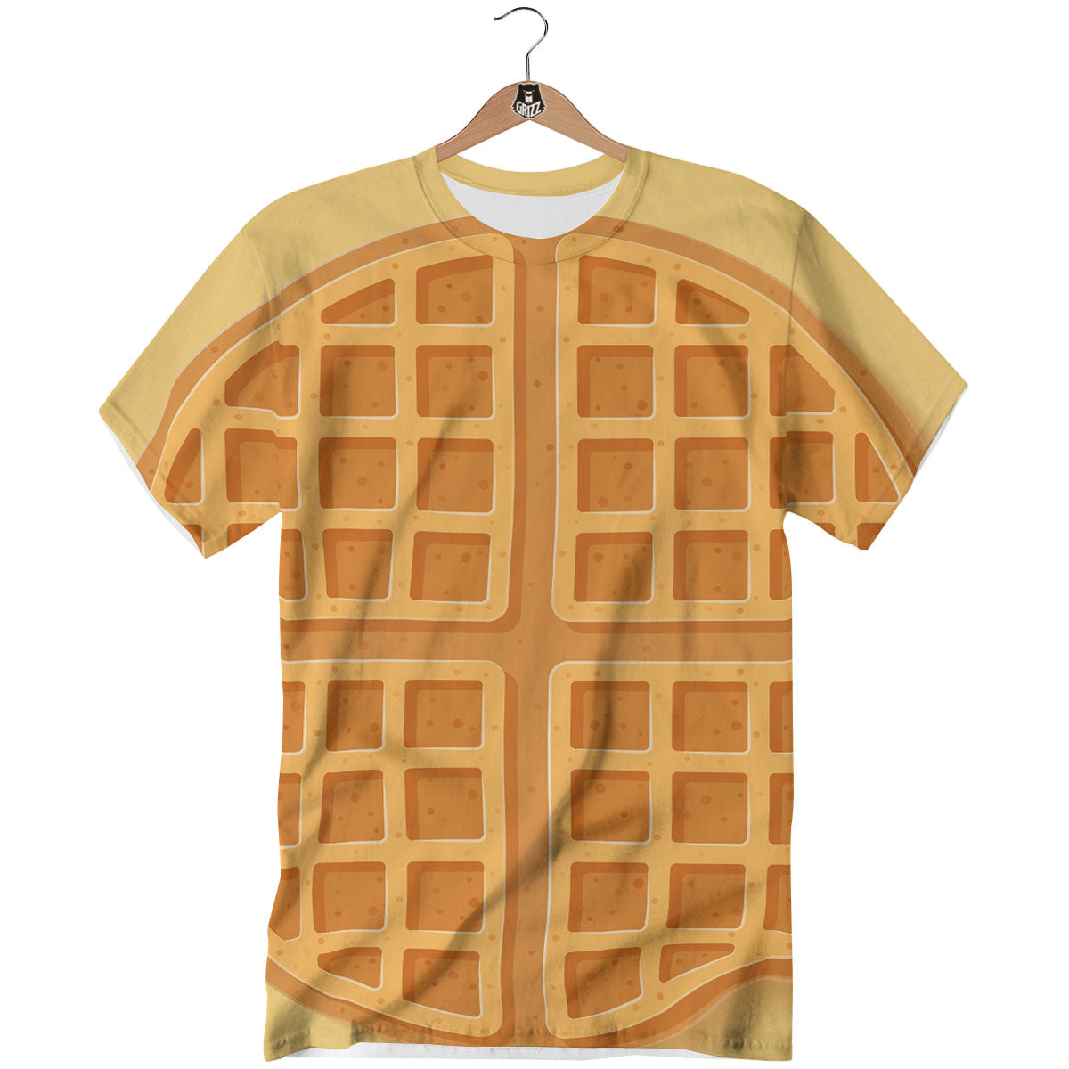 Round Waffle Print T-Shirt-grizzshop