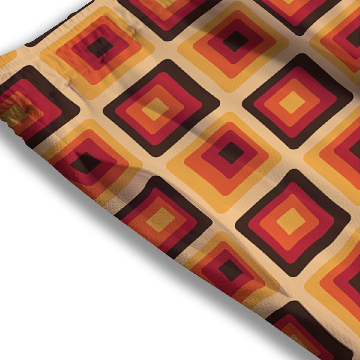 Rounded Square Retro Geometric Print Pattern Mesh Shorts-grizzshop