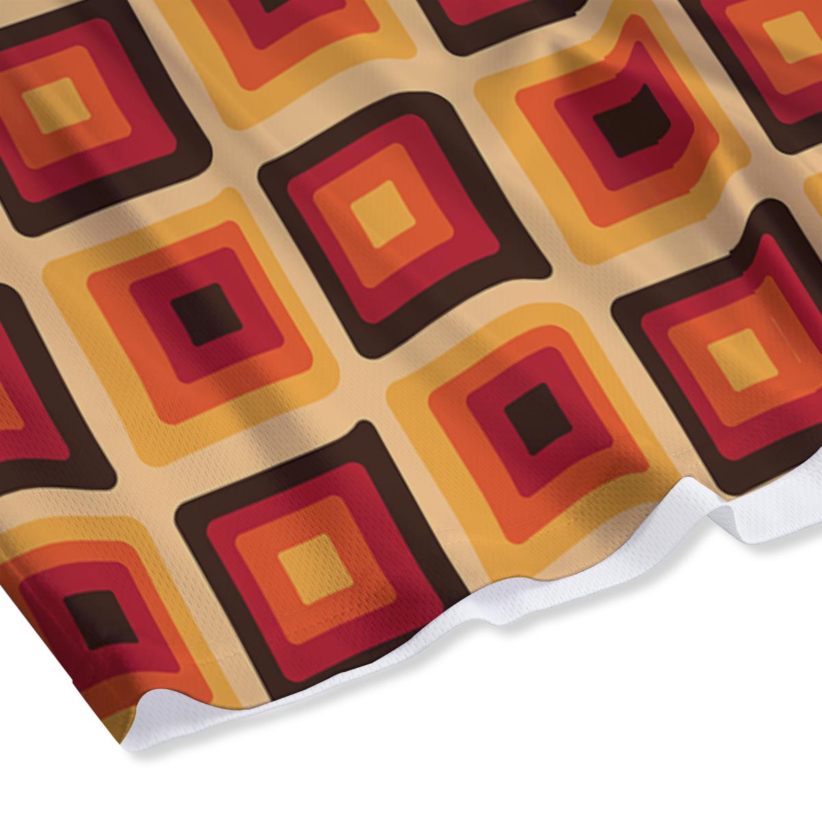 Rounded Square Retro Geometric Print Pattern Mesh Shorts-grizzshop