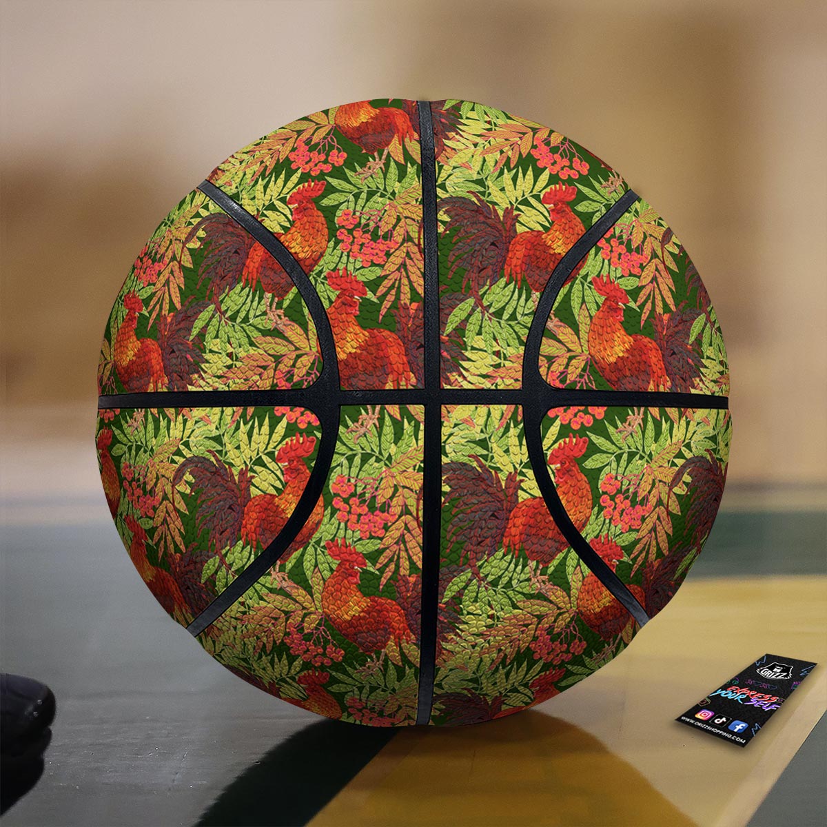 Rowan And Rooster Print Pattern Basketball-grizzshop