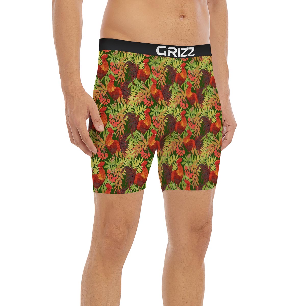 Rowan And Rooster Print Pattern Boxer Briefs-grizzshop