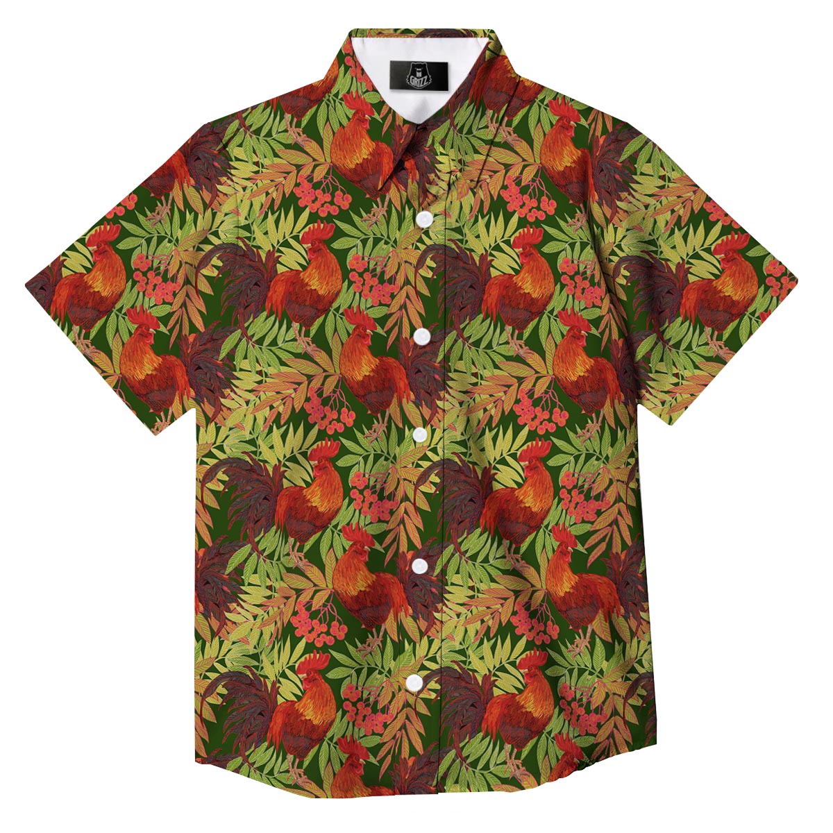 Rowan And Rooster Print Pattern Button Up Shirt-grizzshop