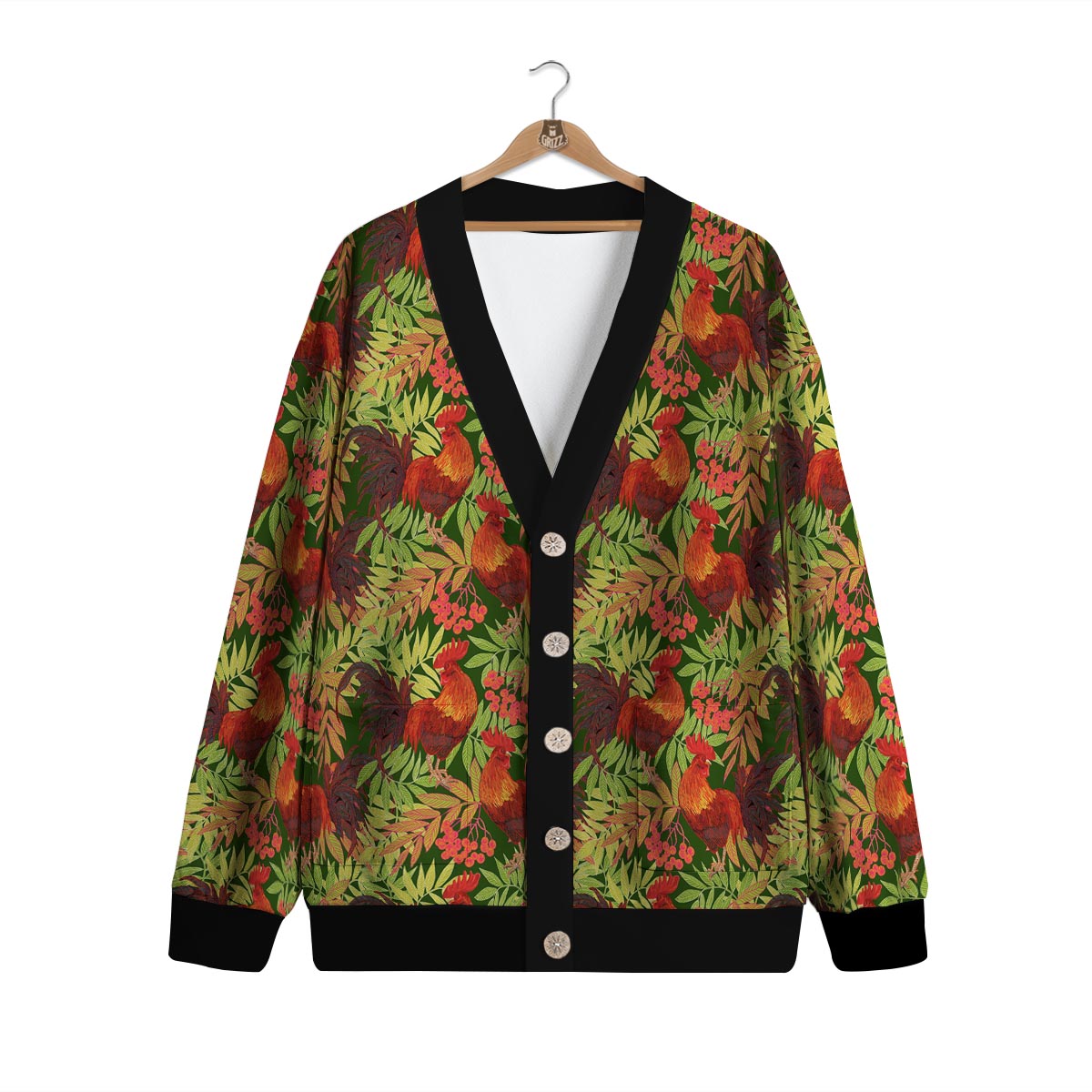 Rowan And Rooster Print Pattern Cardigan-grizzshop