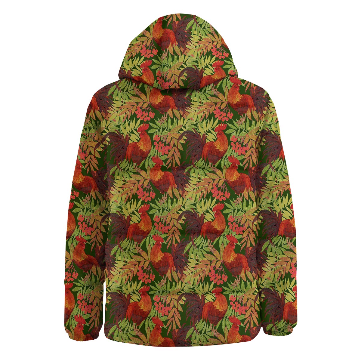 Rowan And Rooster Print Pattern Down Jacket-grizzshop