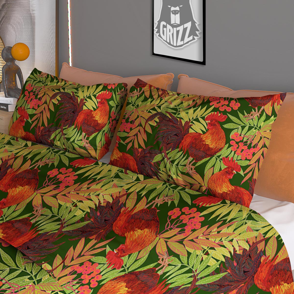 Sea And Volcano Print Duvet Cover Bedding Set