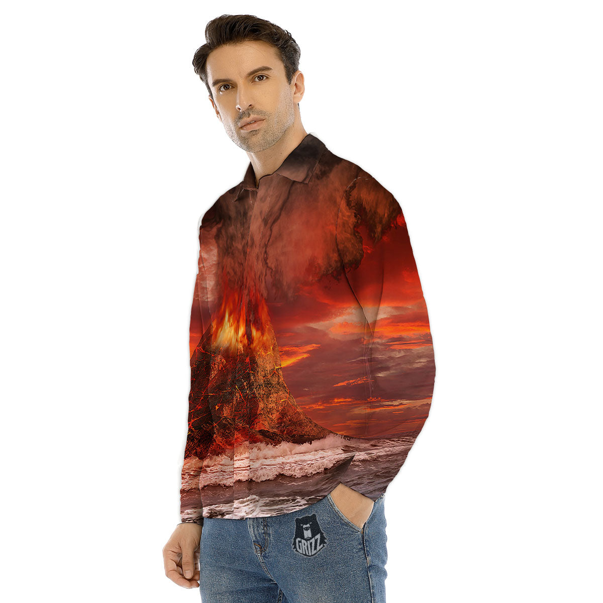 Rowan And Rooster Print Pattern Men's Dress Shirts-grizzshop