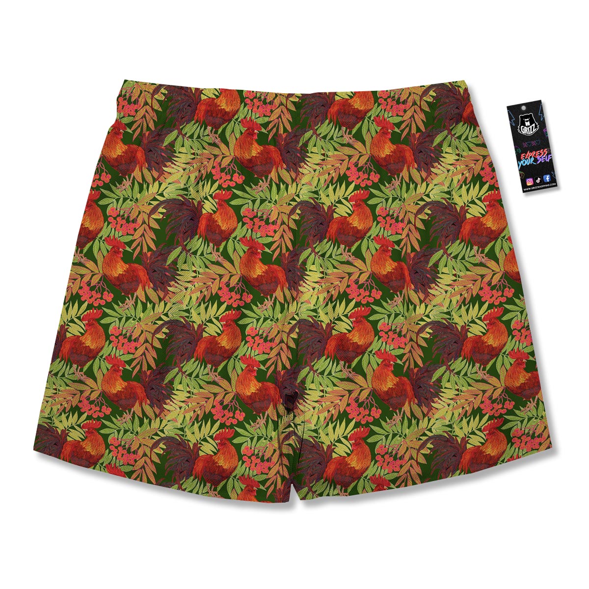 Rowan And Rooster Print Pattern Men's Running Shorts-grizzshop