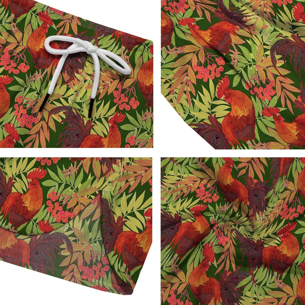 Rowan And Rooster Print Pattern Men's Running Shorts-grizzshop