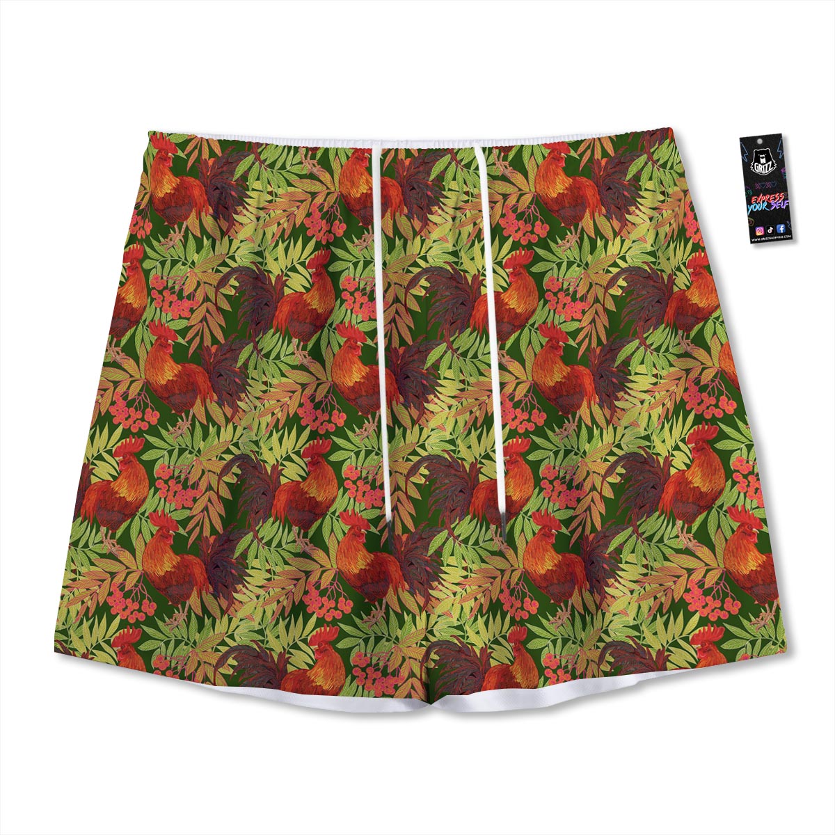 Rowan And Rooster Print Pattern Mesh Shorts