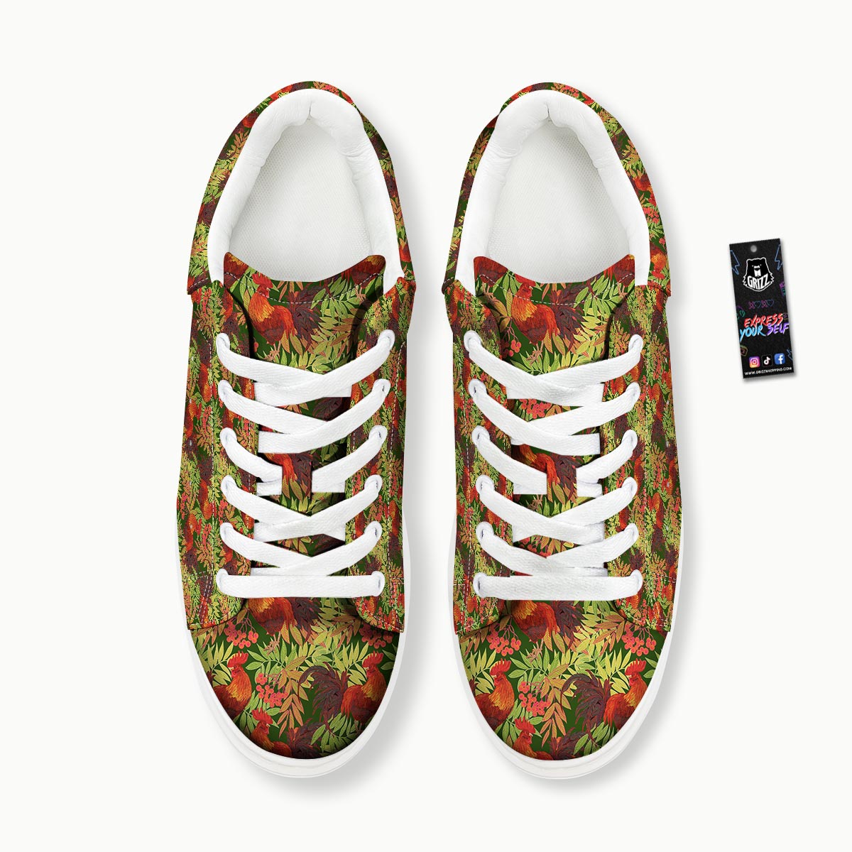 Rowan And Rooster Print Pattern Platform Shoes-grizzshop