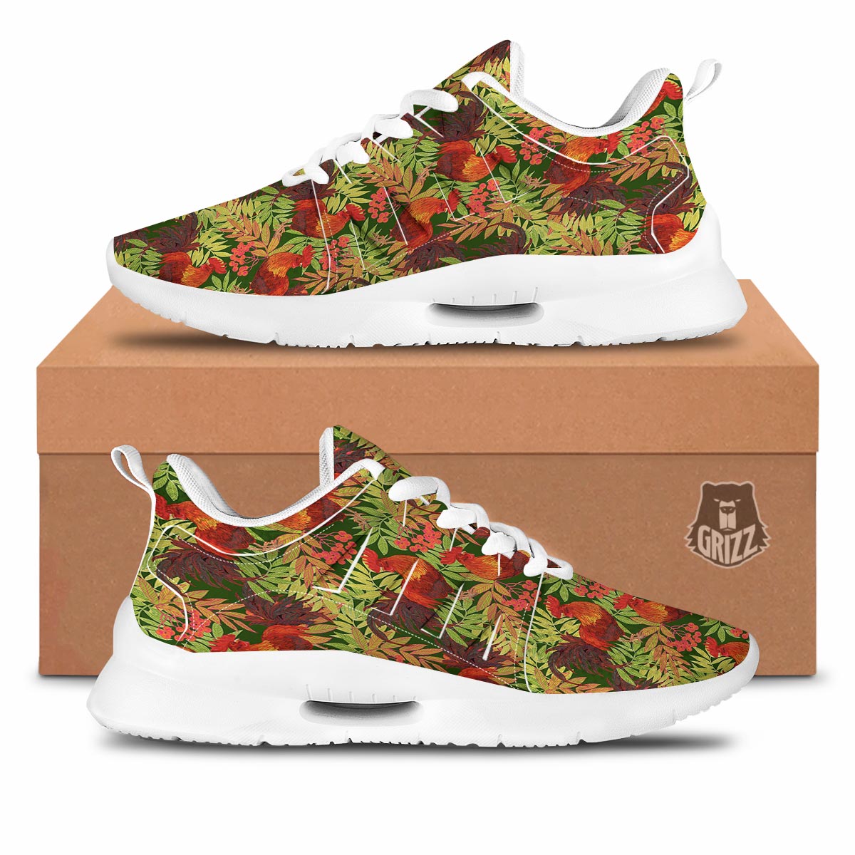 Rowan And Rooster Print Pattern Tennis Shoes-grizzshop