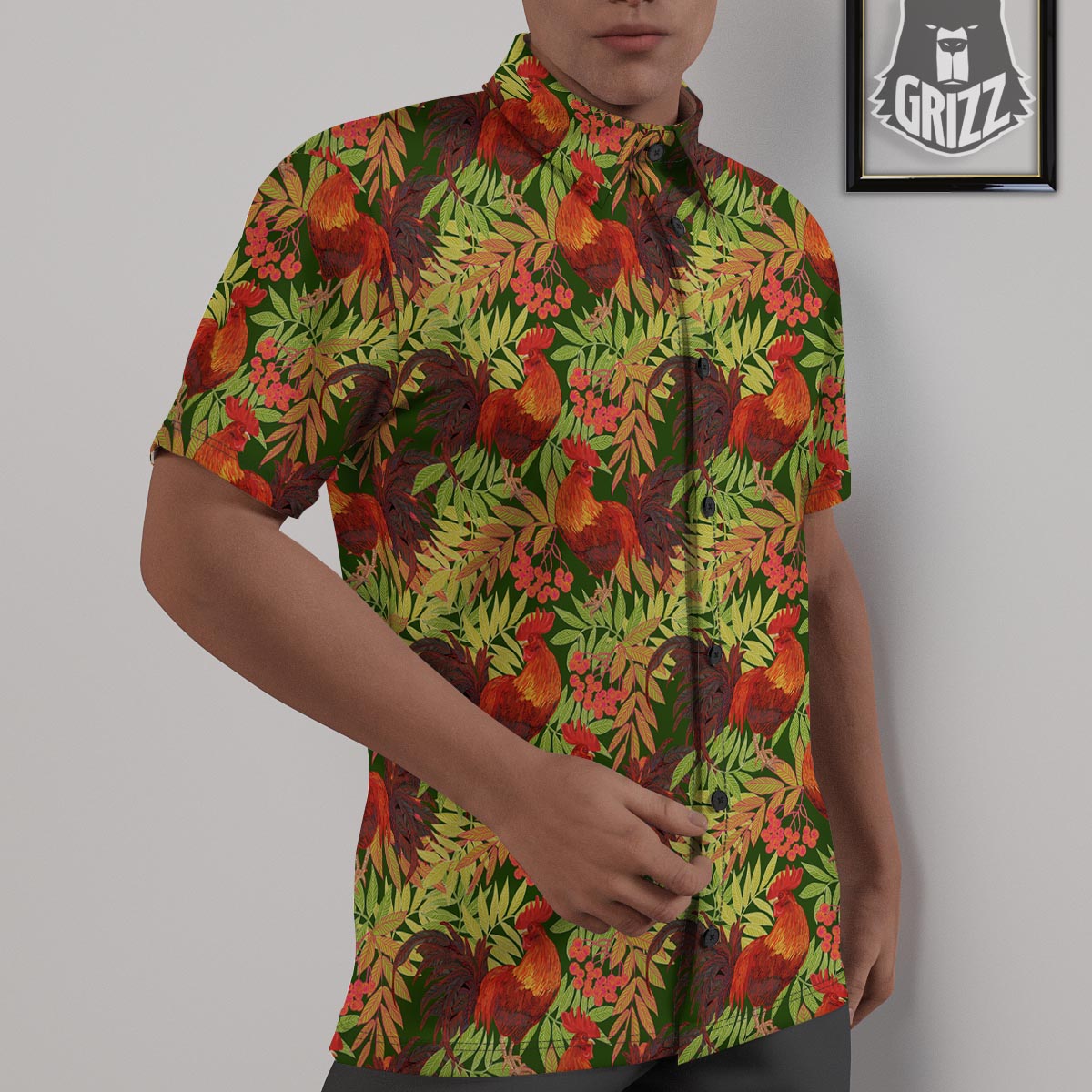 Rowan And Rooster Print Pattern Untucked Shirts-grizzshop